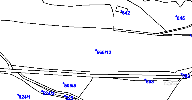 Parcela st. 666/12 v KÚ Fojtovice u Heřmanova, Katastrální mapa