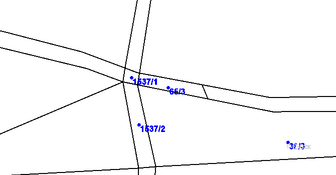 Parcela st. 65/3 v KÚ Fojtovice u Heřmanova, Katastrální mapa