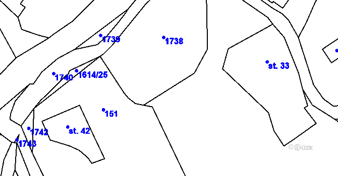 Parcela st. 313/7 v KÚ Fojtovice u Heřmanova, Katastrální mapa