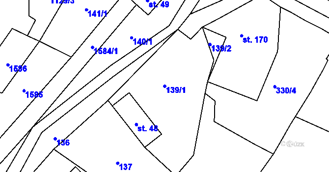 Parcela st. 139/1 v KÚ Fojtovice u Heřmanova, Katastrální mapa