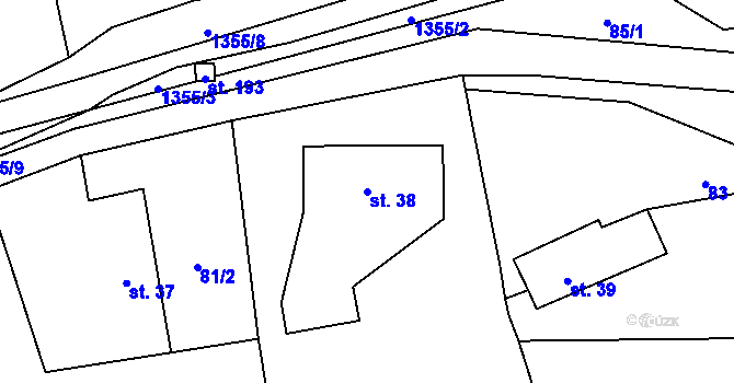 Parcela st. 38 v KÚ Heřmanov, Katastrální mapa