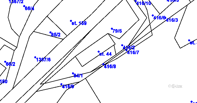 Parcela st. 44 v KÚ Heřmanov, Katastrální mapa