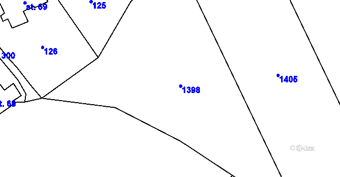 Parcela st. 129/1 v KÚ Heřmanov, Katastrální mapa