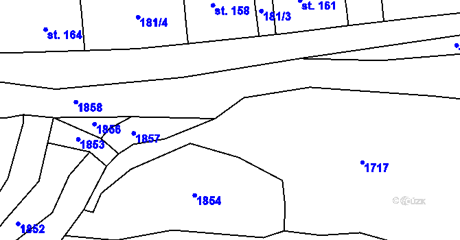 Parcela st. 186/4 v KÚ Heřmanov, Katastrální mapa