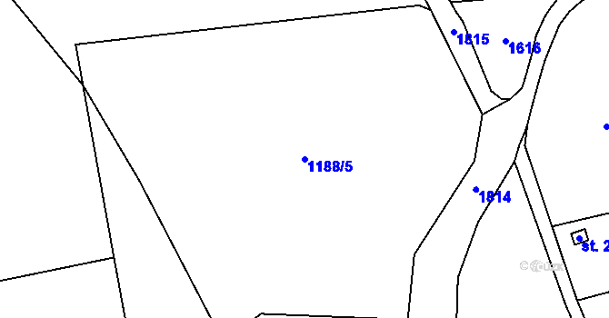 Parcela st. 1188/5 v KÚ Heřmanov, Katastrální mapa