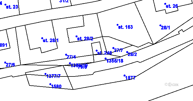 Parcela st. 246 v KÚ Heřmanov, Katastrální mapa