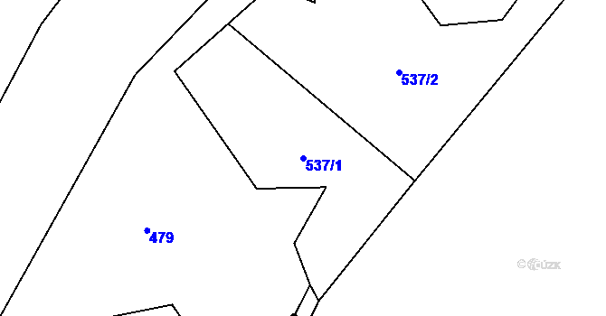 Parcela st. 537/1 v KÚ Heřmanov u Křižanova, Katastrální mapa