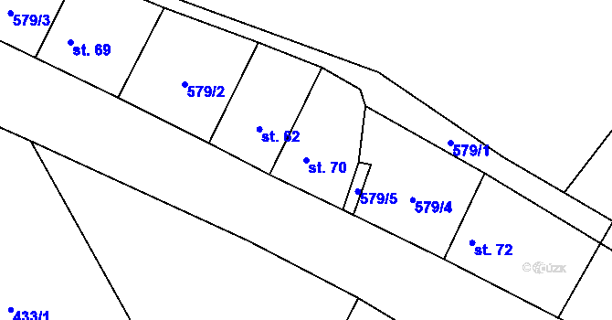 Parcela st. 70 v KÚ Heřmanov u Křižanova, Katastrální mapa