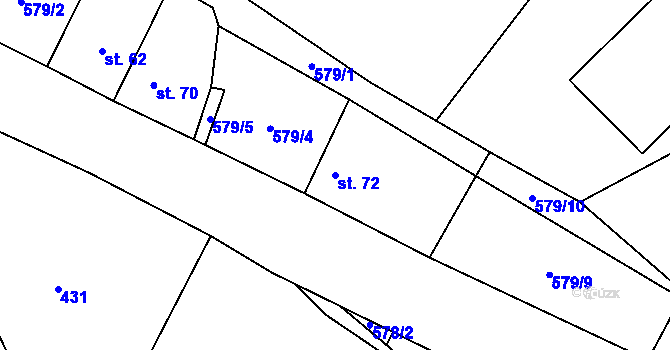 Parcela st. 72 v KÚ Heřmanov u Křižanova, Katastrální mapa
