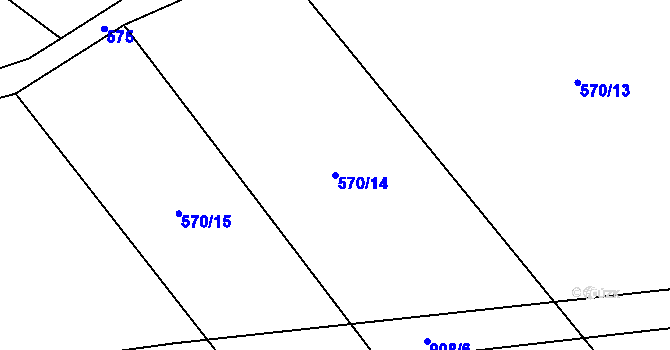 Parcela st. 570/14 v KÚ Milešín, Katastrální mapa