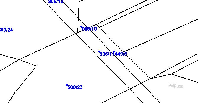 Parcela st. 906/11 v KÚ Milešín, Katastrální mapa