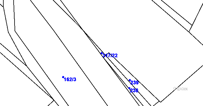 Parcela st. 317/22 v KÚ Milešín, Katastrální mapa