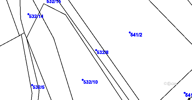 Parcela st. 532/8 v KÚ Milešín, Katastrální mapa