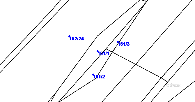 Parcela st. 161/1 v KÚ Milešín, Katastrální mapa