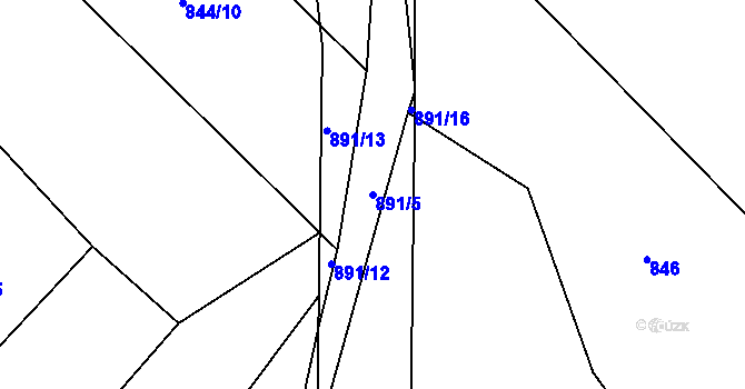 Parcela st. 891/5 v KÚ Milešín, Katastrální mapa