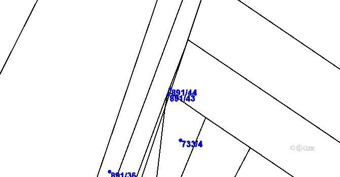 Parcela st. 891/44 v KÚ Milešín, Katastrální mapa