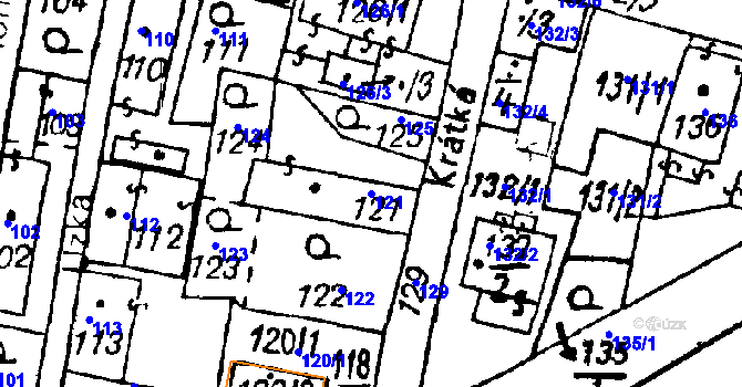 Parcela st. 121 v KÚ Dolní Sekyřany, Katastrální mapa