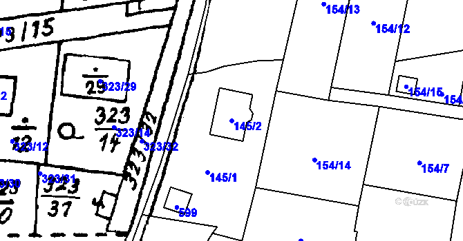 Parcela st. 145/2 v KÚ Dolní Sekyřany, Katastrální mapa