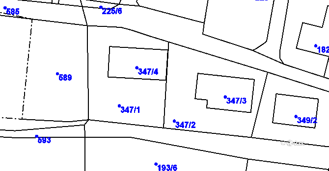 Parcela st. 347 v KÚ Dolní Sekyřany, Katastrální mapa