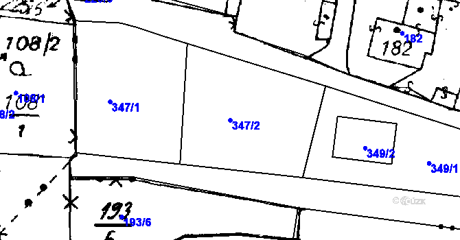 Parcela st. 347/2 v KÚ Dolní Sekyřany, Katastrální mapa