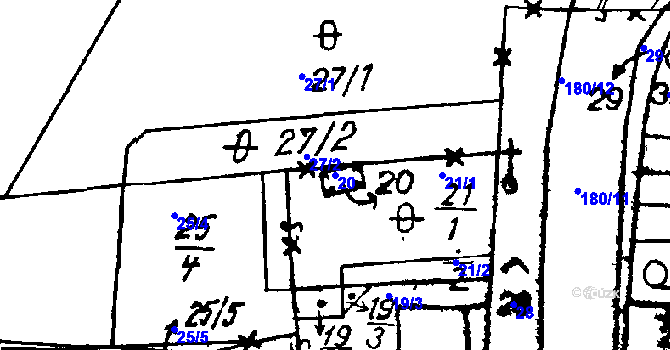 Parcela st. 20 v KÚ Horní Sekyřany, Katastrální mapa