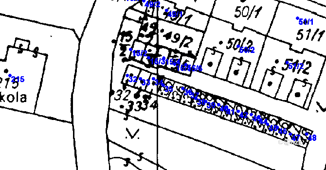 Parcela st. 35 v KÚ Vlkýš, Katastrální mapa