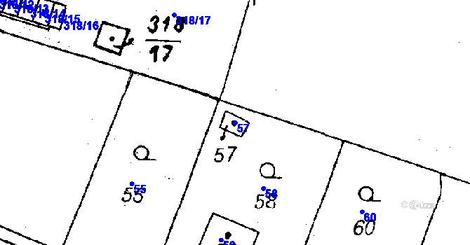 Parcela st. 57 v KÚ Vlkýš, Katastrální mapa