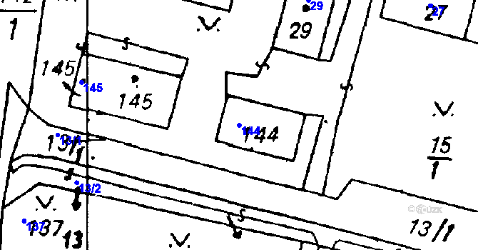Parcela st. 144 v KÚ Vlkýš, Katastrální mapa
