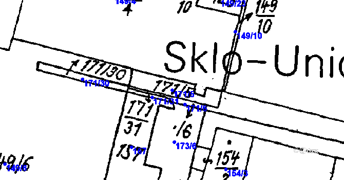 Parcela st. 171/5 v KÚ Vlkýš, Katastrální mapa