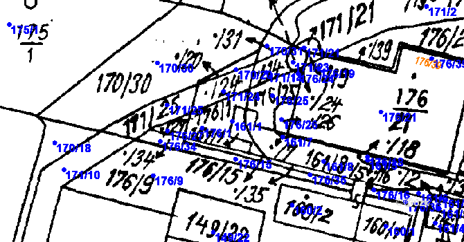 Parcela st. 161/1 v KÚ Vlkýš, Katastrální mapa