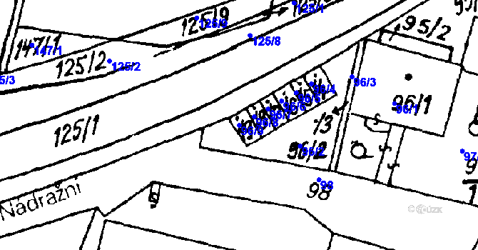 Parcela st. 96/9 v KÚ Vlkýš, Katastrální mapa