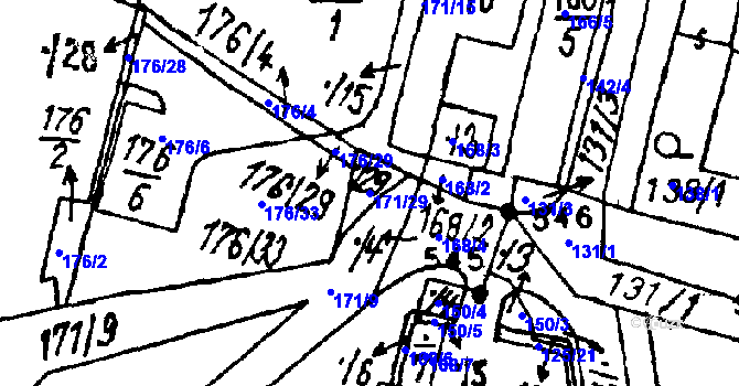 Parcela st. 171/29 v KÚ Vlkýš, Katastrální mapa