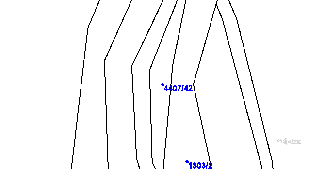 Parcela st. 4407/42 v KÚ Heřmanovice, Katastrální mapa