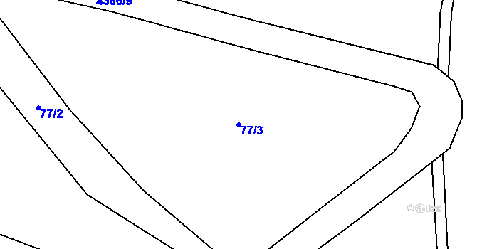 Parcela st. 77/3 v KÚ Heřmanovice, Katastrální mapa