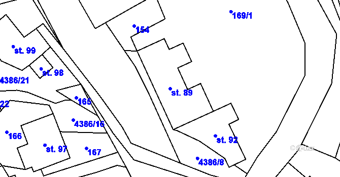 Parcela st. 89 v KÚ Heřmanovice, Katastrální mapa