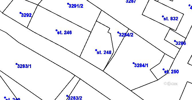 Parcela st. 248 v KÚ Heřmanovice, Katastrální mapa