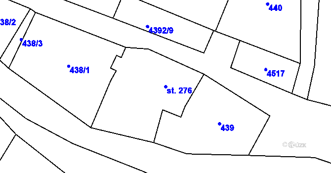 Parcela st. 276 v KÚ Heřmanovice, Katastrální mapa