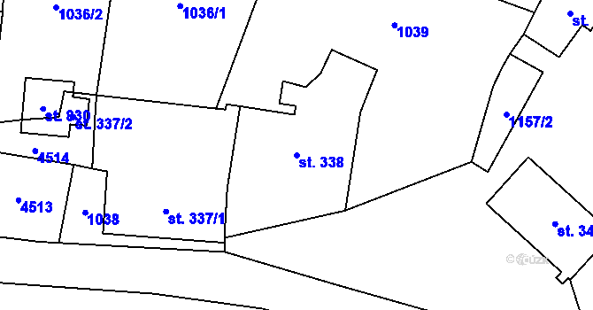 Parcela st. 338 v KÚ Heřmanovice, Katastrální mapa