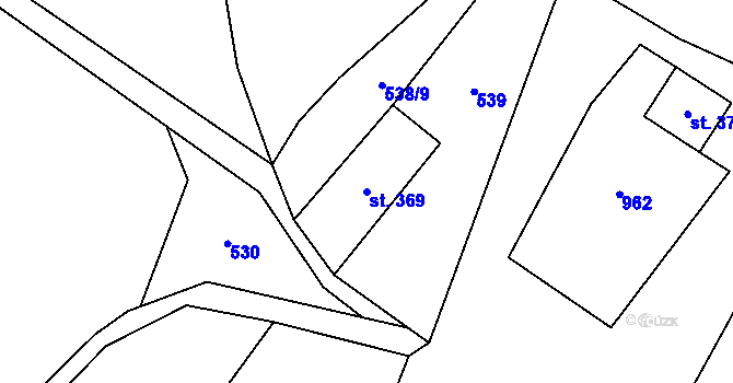 Parcela st. 369 v KÚ Heřmanovice, Katastrální mapa