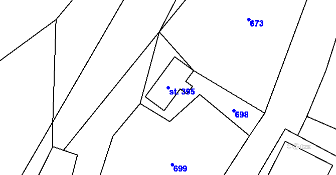 Parcela st. 395 v KÚ Heřmanovice, Katastrální mapa