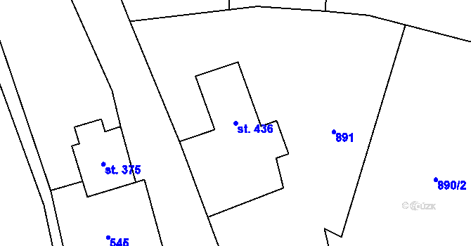 Parcela st. 436 v KÚ Heřmanovice, Katastrální mapa