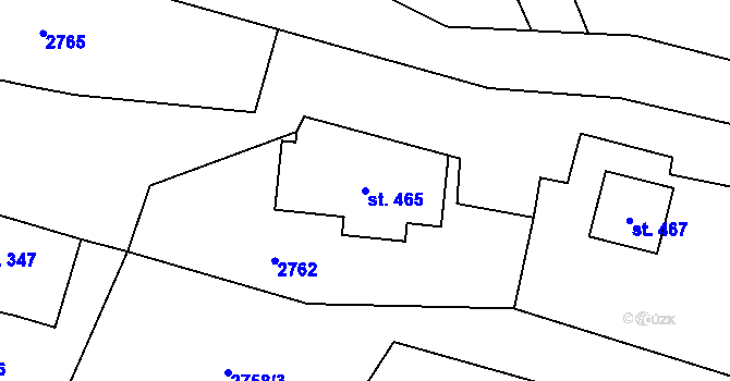 Parcela st. 465 v KÚ Heřmanovice, Katastrální mapa