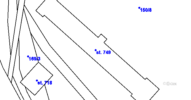 Parcela st. 749 v KÚ Heřmanovice, Katastrální mapa