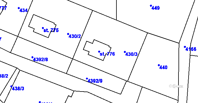 Parcela st. 776 v KÚ Heřmanovice, Katastrální mapa