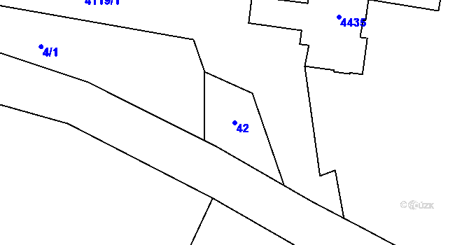 Parcela st. 42 v KÚ Heřmanovice, Katastrální mapa