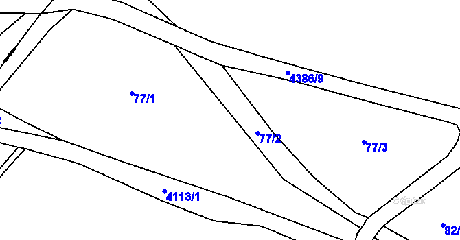 Parcela st. 77 v KÚ Heřmanovice, Katastrální mapa