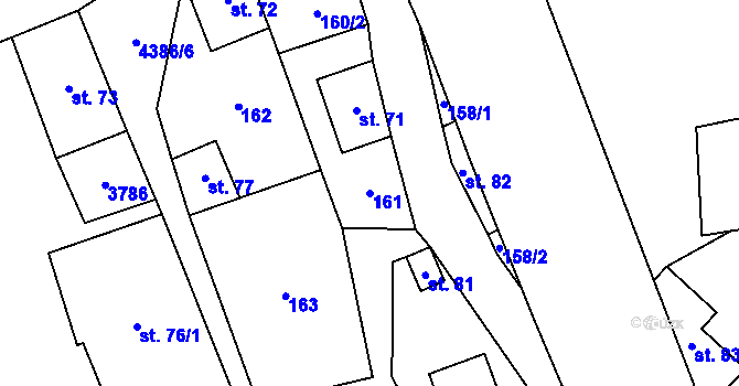 Parcela st. 161 v KÚ Heřmanovice, Katastrální mapa