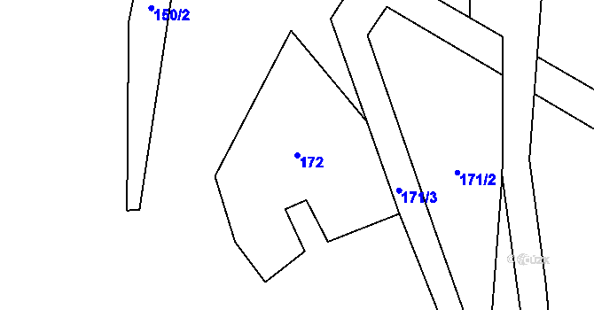 Parcela st. 172 v KÚ Heřmanovice, Katastrální mapa