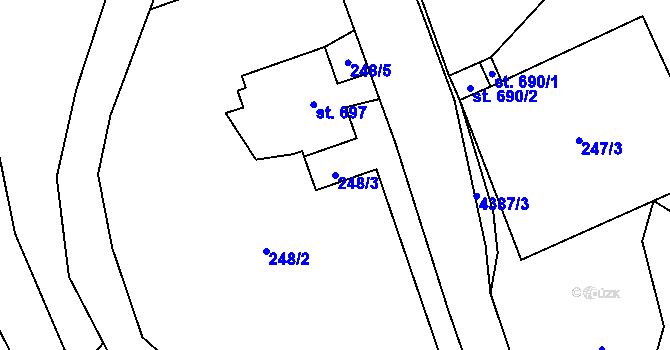 Parcela st. 248/3 v KÚ Heřmanovice, Katastrální mapa