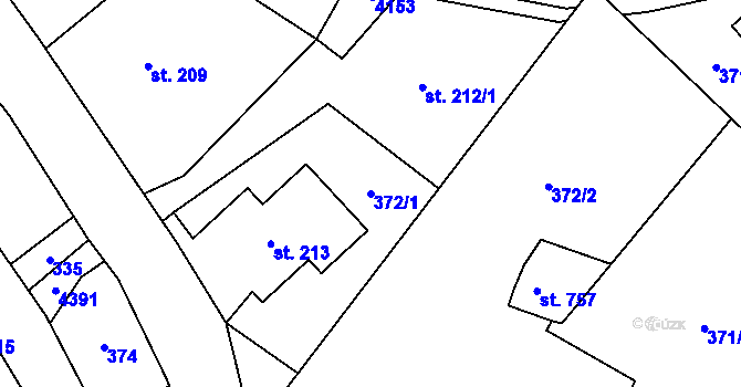 Parcela st. 372/1 v KÚ Heřmanovice, Katastrální mapa